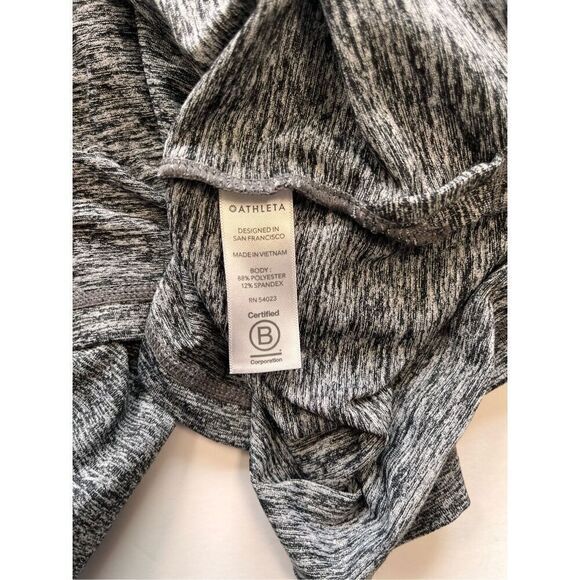 Athleta Uptempo Short Cropped Hoodie Charcoal Grey Size Large Long Sleeve Hooded - Picture 9 of 11